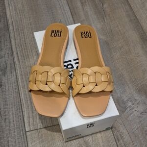 Bibilou Anthropolgie Tan Woven Slide Sandals Size 40 (9/9.5)